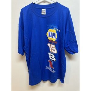 Vintage NAPA 2004 NASCAR Dale Earnhardt Schedule T-shirt Gildan XL Dk Blue K002